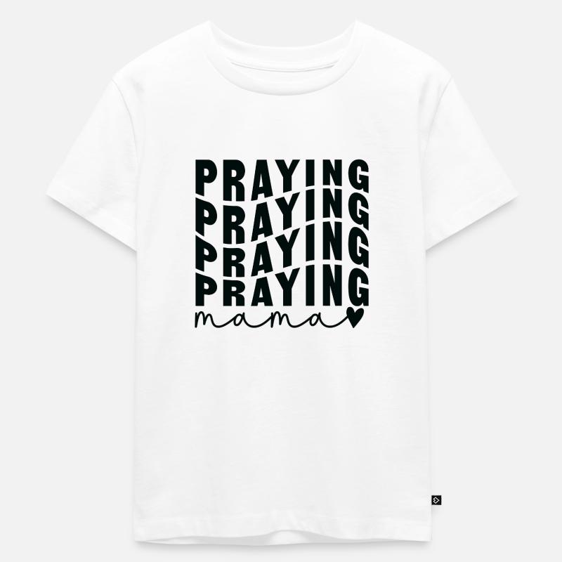 praying mama - Kinder Premium Bio T-Shirt - Weiß