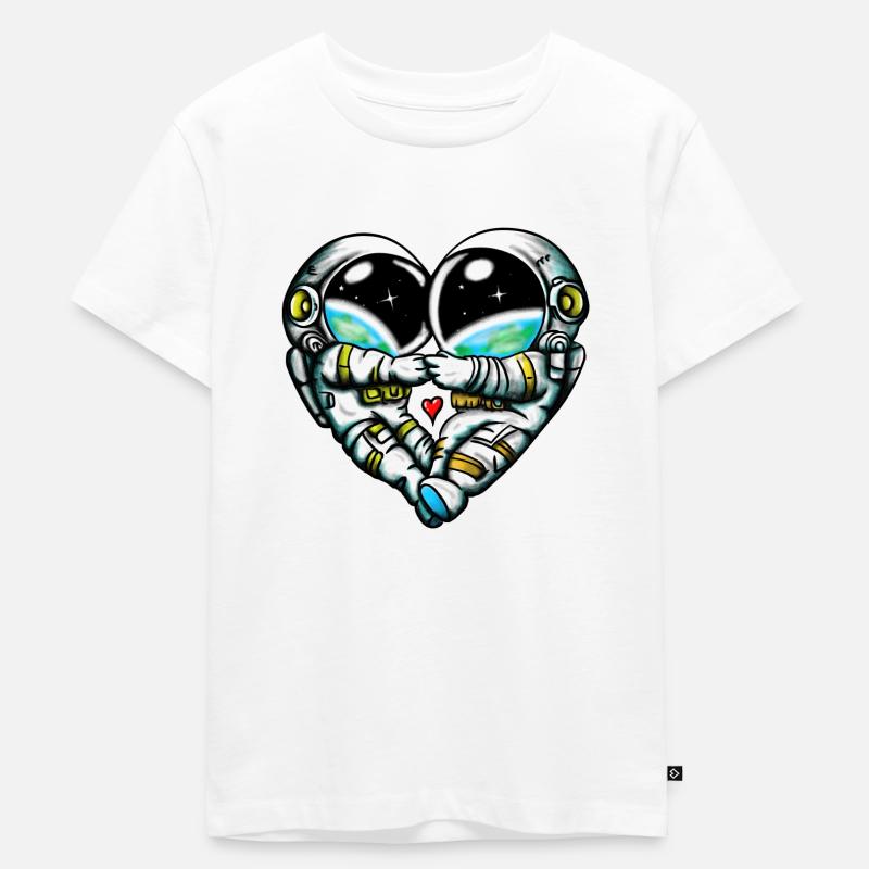 Space Love - Kinder Premium Bio T-Shirt - Weiß