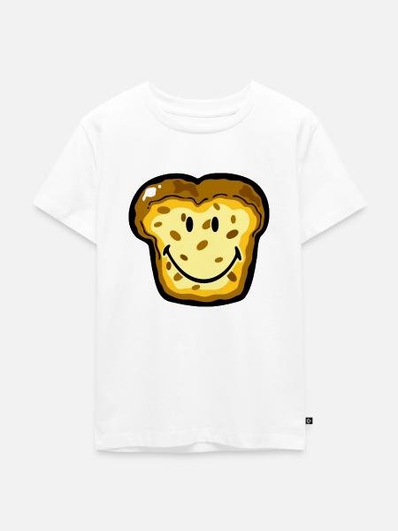 Smiley Bread - Kinder Premium Bio T-Shirt - Weiß