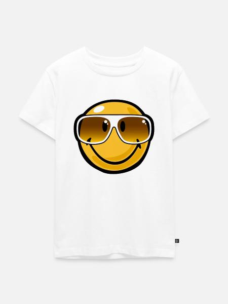 Smiley cool - Kinder Premium Bio T-Shirt - Weiß