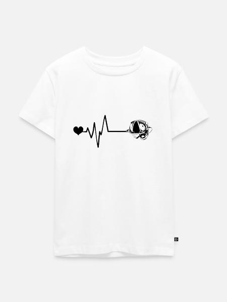 Feuerwehrhelm Puls Liebe - Kinder Premium Bio T-Shirt - Weiß