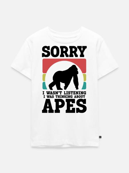 Affen Humor Retro-Style - Kinder Premium Bio T-Shirt - Weiß