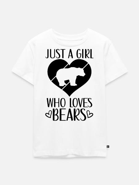 Bär Herz Spruch - Kinder Premium Bio T-Shirt - Weiß