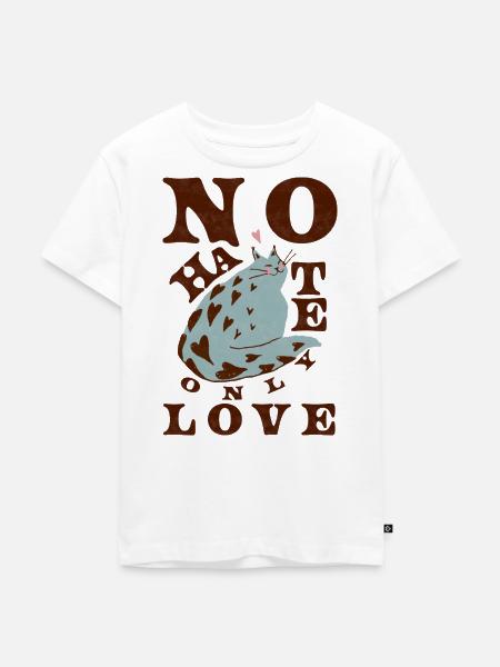 KEIN HASS, NUR LIEBE - Kinder Premium Bio T-Shirt - Weiß