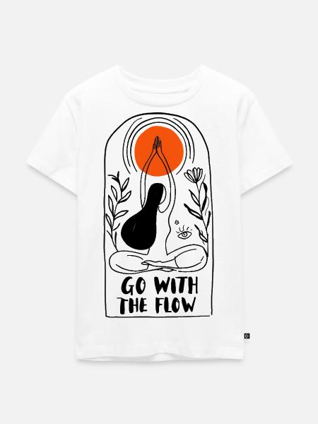 Go with the flow - Kinder Premium Bio T-Shirt - Weiß