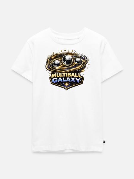 Multiball Galaxy Flipper Pinball - Kinder Premium Bio T-Shirt - Weiß