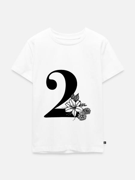 Zahl 2 - Kinder Premium Bio T-Shirt - Weiß
