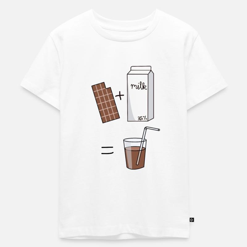 schokomilch Milch Schokolade - Kinder Premium Bio T-Shirt - Weiß