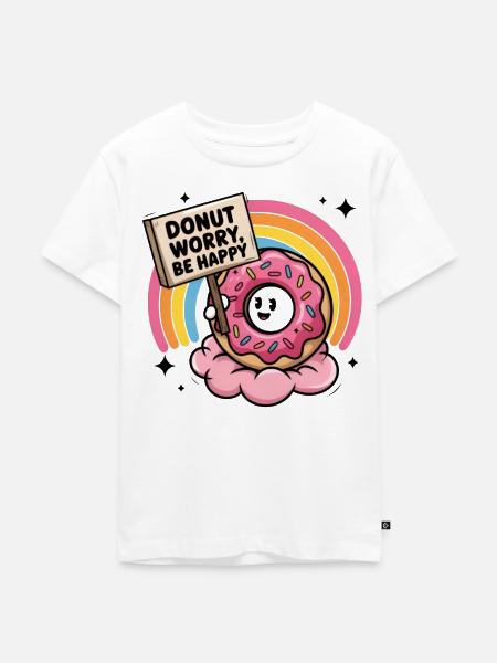 Donut-Sorge, sei glücklich - Kinder Premium Bio T-Shirt - Weiß