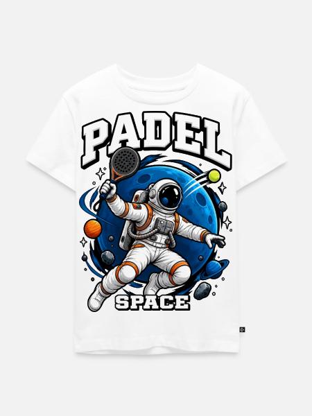 Padel Astronaut Space - Kinder Premium Bio T-Shirt - Weiß