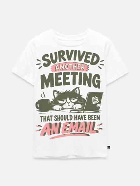 Überlebte Meeting-Email - Kinder Premium Bio T-Shirt - Weiß
