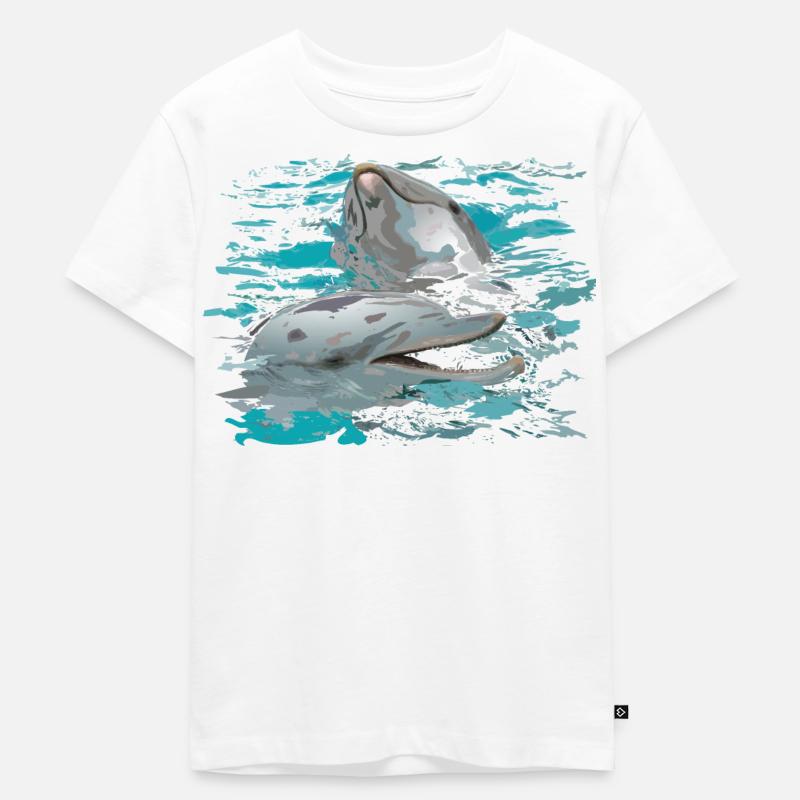 dauphins - T-shirt Premium bio Enfant - blanc