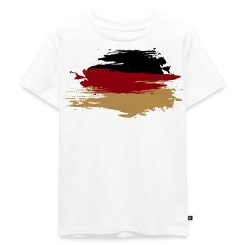 Deutschlandflagge Vintage Style - Kinder Premium Bio T-Shirt - Weiß - Vorne - Hailey (125cm)