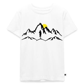 Mountain running, trail running, woman - Kids Premium Organic T-Shirt - white - Front - Hailey (125cm)