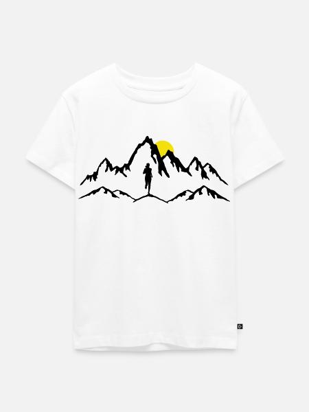 Berglauf, Trail running, Frau - Kinder Premium Bio T-Shirt - Weiß
