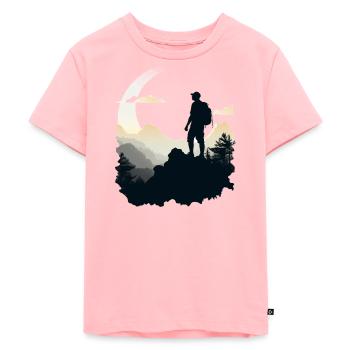 Hiking in the mountains - Kids Premium Organic T-Shirt - rose - Front - AI Model Kid Female (0cm)