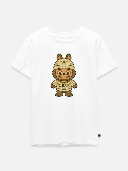 Bärchen Kuscheltier mit Streetwear-Style - Kinder Premium Bio T-Shirt - Weiß