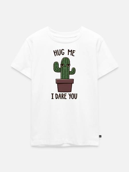 Frecher Kaktus Umarm mich?! - Kinder Premium Bio T-Shirt - Weiß