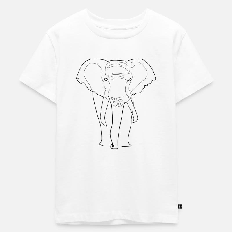 éléphant noir - T-shirt Premium bio Enfant - blanc