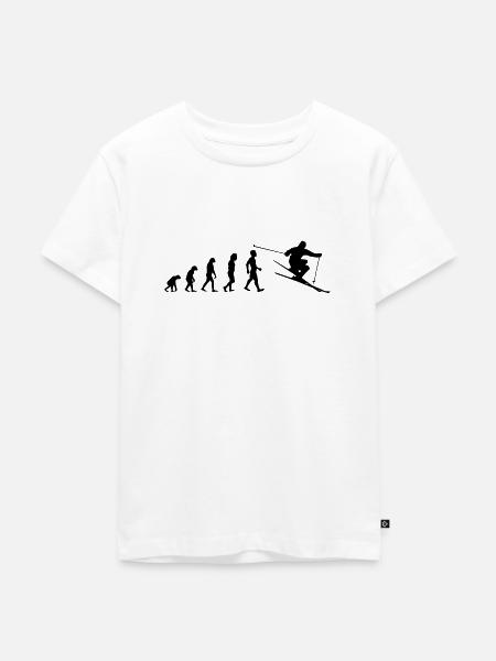 Ski Evolution - Kinder Premium Bio T-Shirt - Weiß