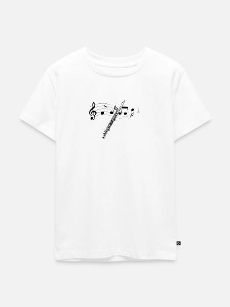 Querflöte / Flute - Kinder Premium Bio T-Shirt - Weiß