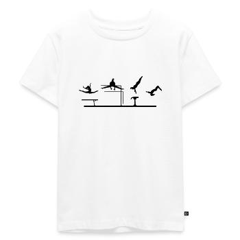 Turnen, Turnerin, Kunstturnen 2farbig - Kinder Premium Bio T-Shirt - Weiß - Vorne - Hailey (125cm)