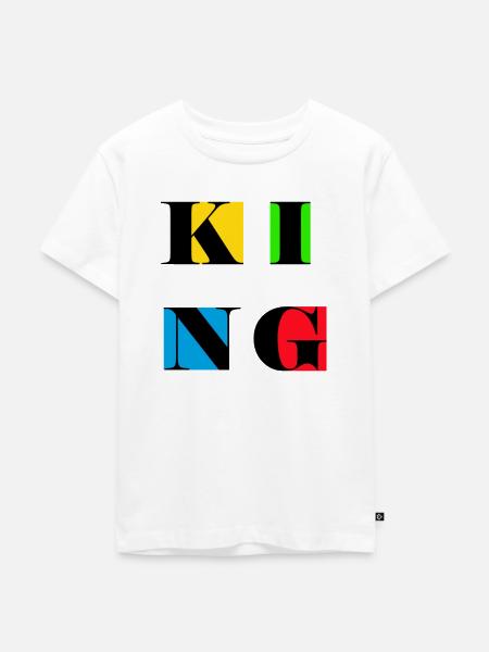 König - Kinder Premium Bio T-Shirt - Weiß