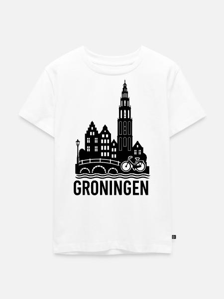 groningen silhouette - Kinder Premium Bio T-Shirt - Weiß