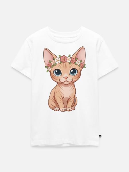 Sphynx Katze - Kinder Premium Bio T-Shirt - Weiß