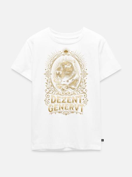 Dezent Genervtes Capybara Mit Kaffee Spruch - Kinder Premium Bio T-Shirt - Weiß