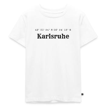 Karlsruhe Koordinaten - Kinder Premium Bio T-Shirt - Weiß - Vorne - Hailey (125cm)