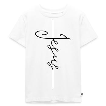 Jesus Kreuz Gott Kirche Christlich Katholisch - Kinder Premium Bio T-Shirt - Weiß - Vorne - Hailey (125cm)