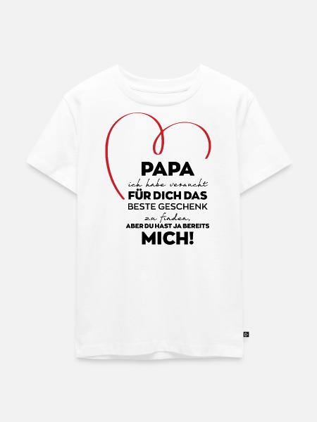 Papa lustiges Geschenk - Kinder Premium Bio T-Shirt - Weiß