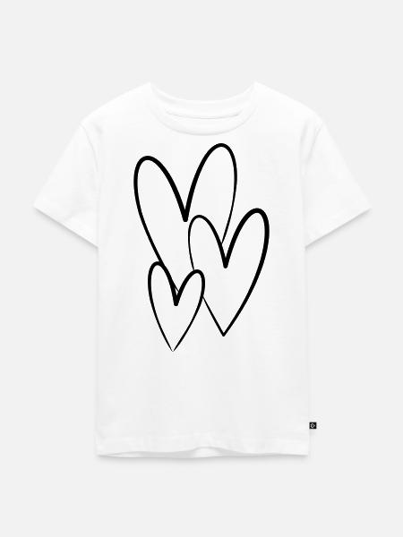Herzen - Kinder Premium Bio T-Shirt - Weiß