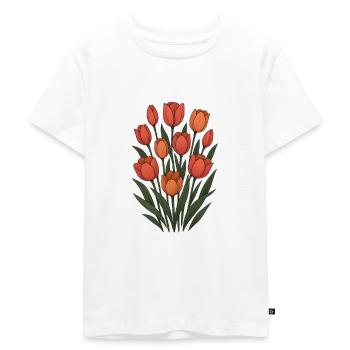 Tulipes - T-shirt Premium bio Enfant - blanc - Devant - Hailey (125cm)