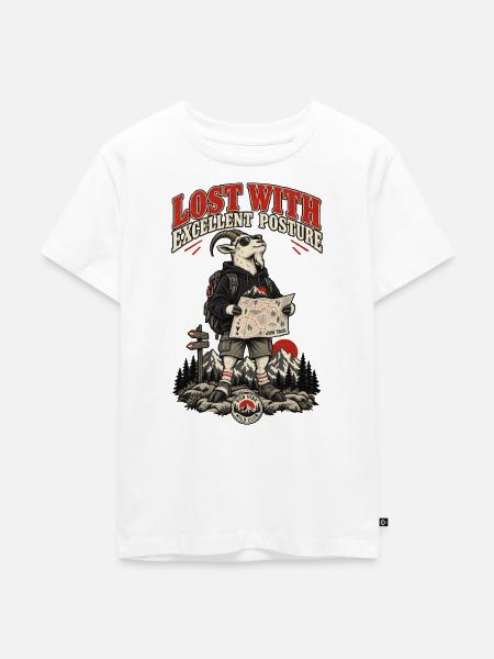 RobVibe Wildclub – Verlorene Bergziege - Kinder Premium Bio T-Shirt - Weiß