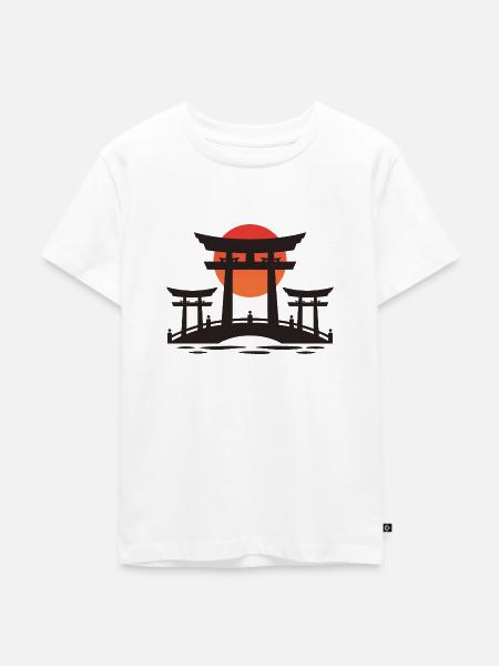 japanese Gate - Kinder Premium Bio T-Shirt - Weiß