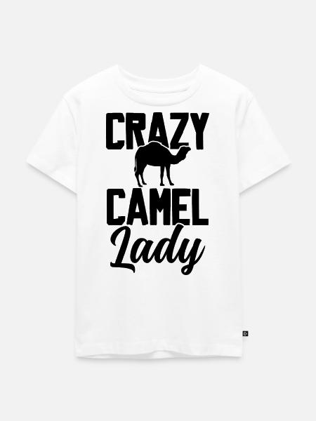 Crazy Camel Lady - Kinder Premium Bio T-Shirt - Weiß