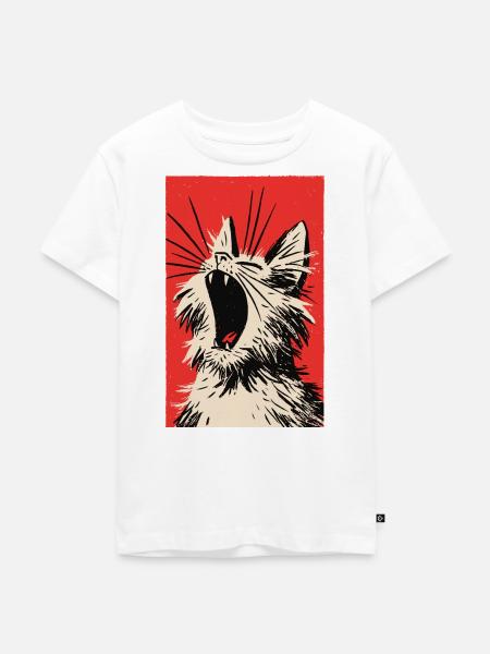 müdes Kätzchen - Kinder Premium Bio T-Shirt - Weiß