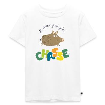 je peux pas j ai chasse bébé enfant chasseur - T-shirt Premium bio Enfant - blanc - Devant - Hailey (125cm)