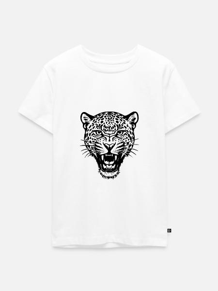 Leopard - Raubkatze, Afrika - Kinder Premium Bio T-Shirt - Weiß