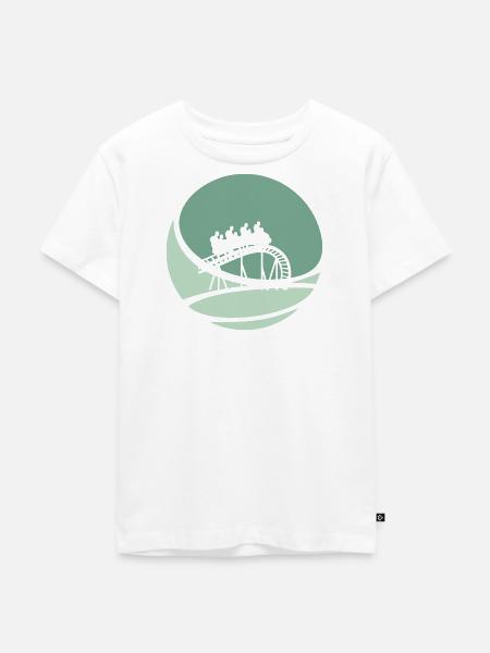 Achterbahn Rummel rollercoaster - Kinder Premium Bio T-Shirt - Weiß