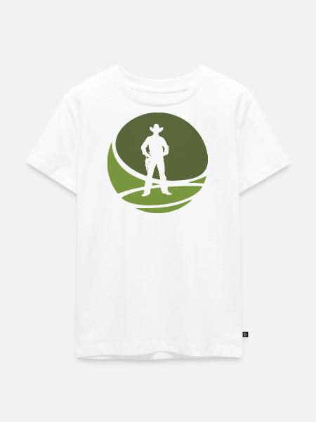 Western Reiter Cowboystiefel - Kinder Premium Bio T-Shirt - Weiß