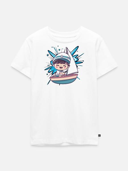 Segeln Anker - Kinder Premium Bio T-Shirt - Weiß