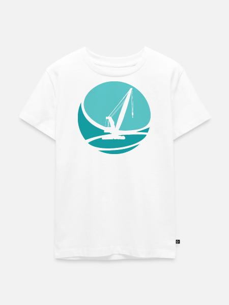 Baustelle Kranfahrer Hausbau - Kinder Premium Bio T-Shirt - Weiß