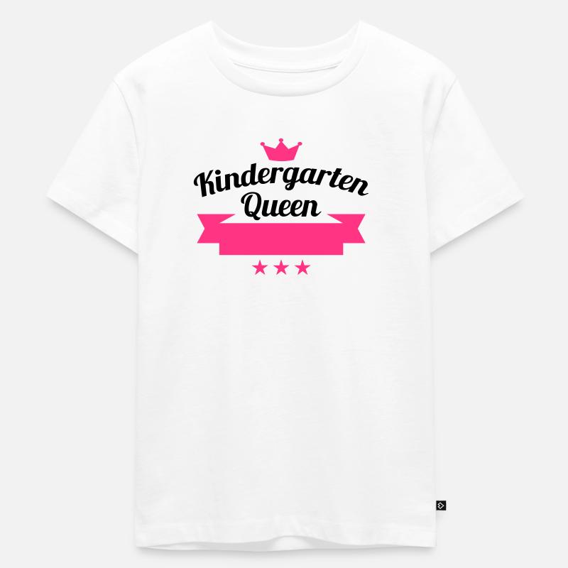 Kindergarten Queen Mädchen - Kinder Premium Bio T-Shirt - Weiß
