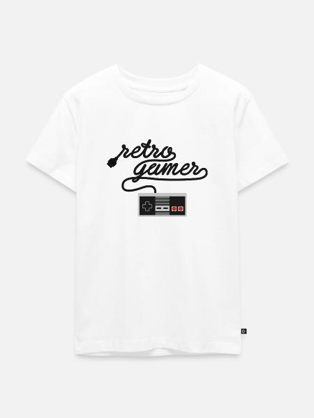 Retro Gamer NES - Kinder Premium Bio T-Shirt - Weiß