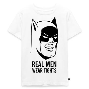 Batman Real Man Spruch - Kinder Premium Bio T-Shirt - Weiß - Vorne - Hailey (125cm)