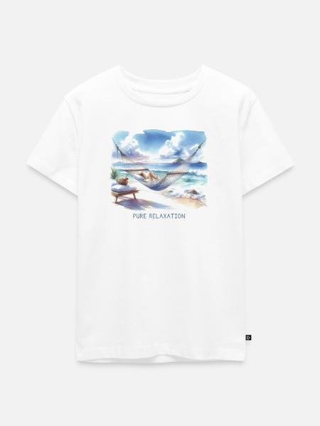 Strand-Hängematte: Ruheoase - Kinder Premium Bio T-Shirt - Weiß