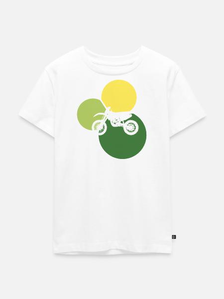 Motorrad Stunt - Kinder Premium Bio T-Shirt - Weiß